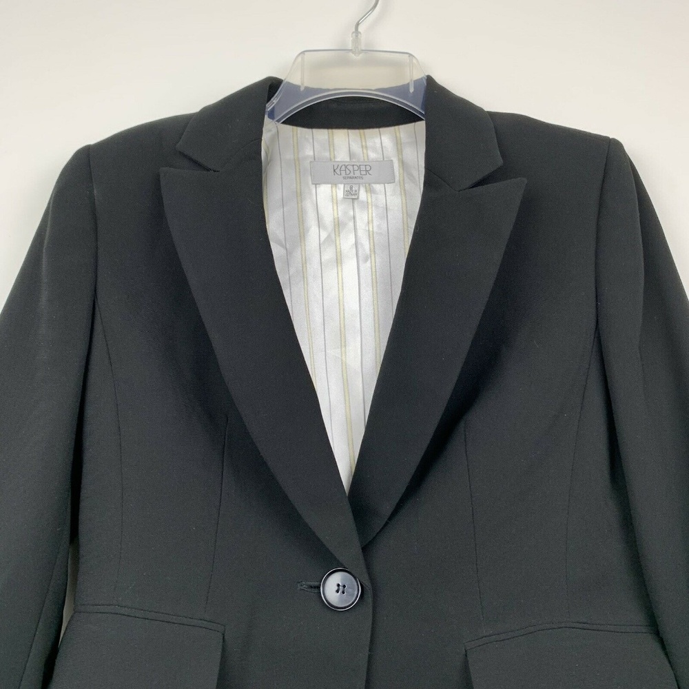Kasper 8 Blazer Black Jacket Career Work - Picture 3 of 8